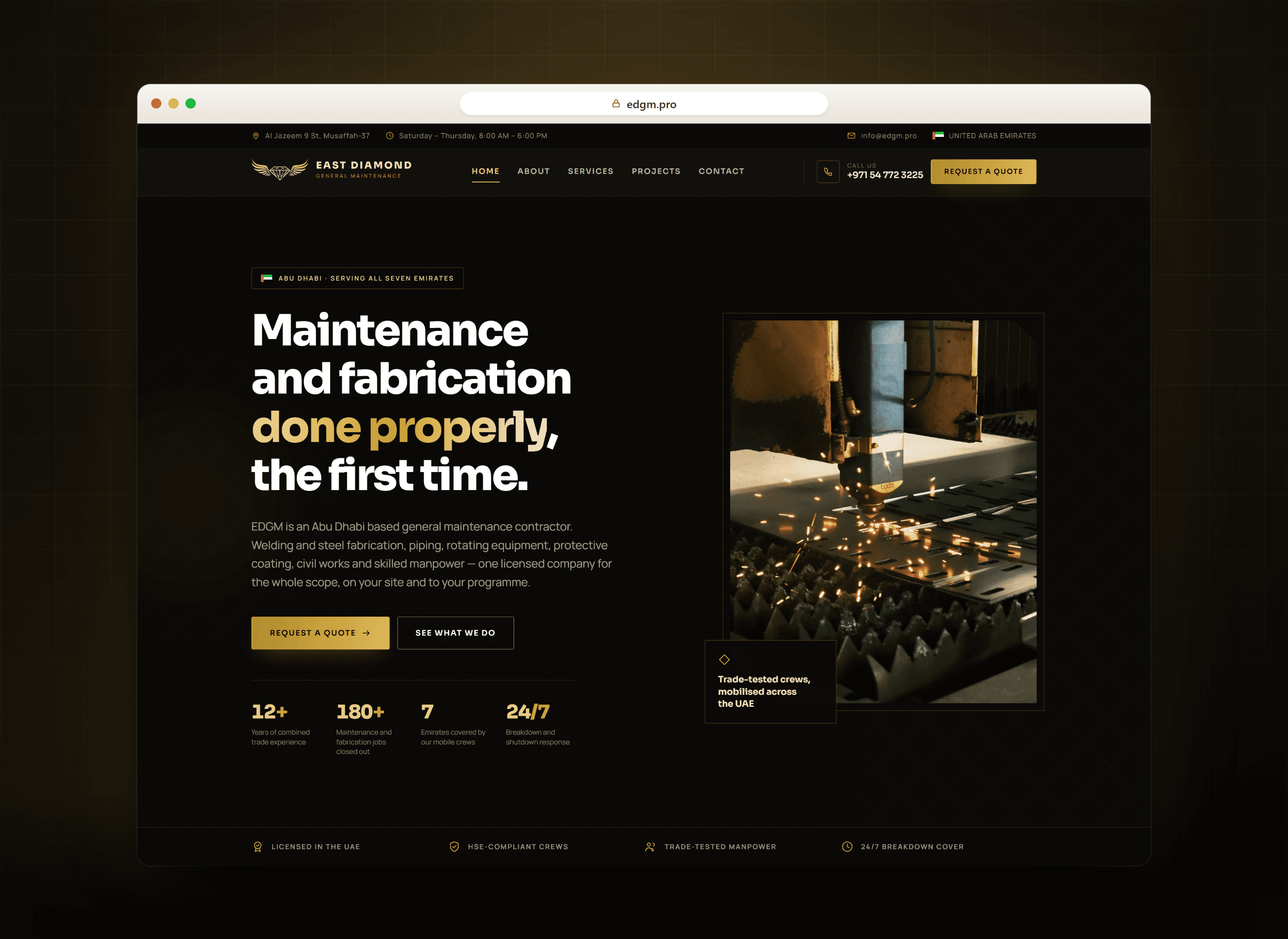 Screenshot of East Diamond General Maintenance