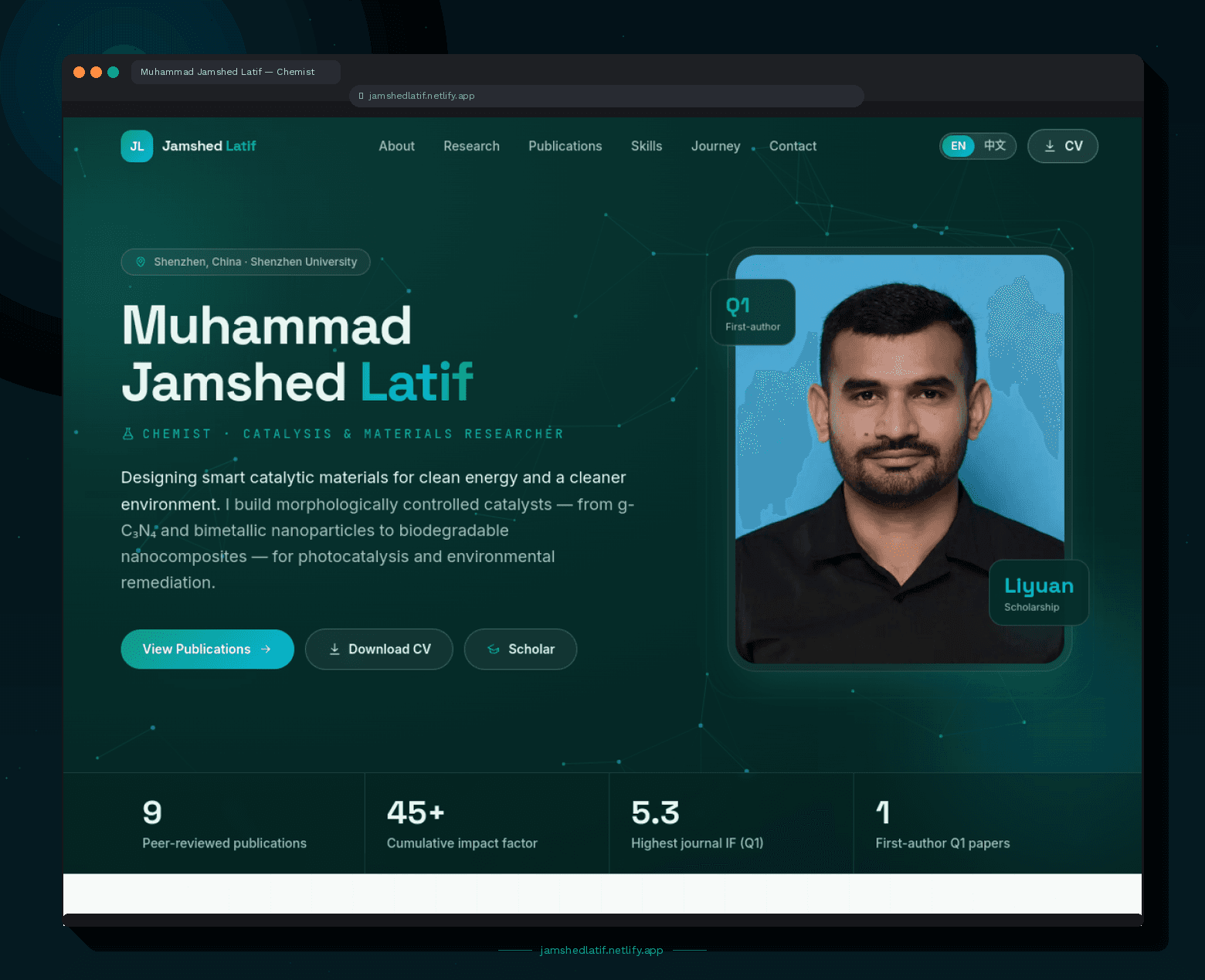 Screenshot of Jamshed Latif Portfolio
