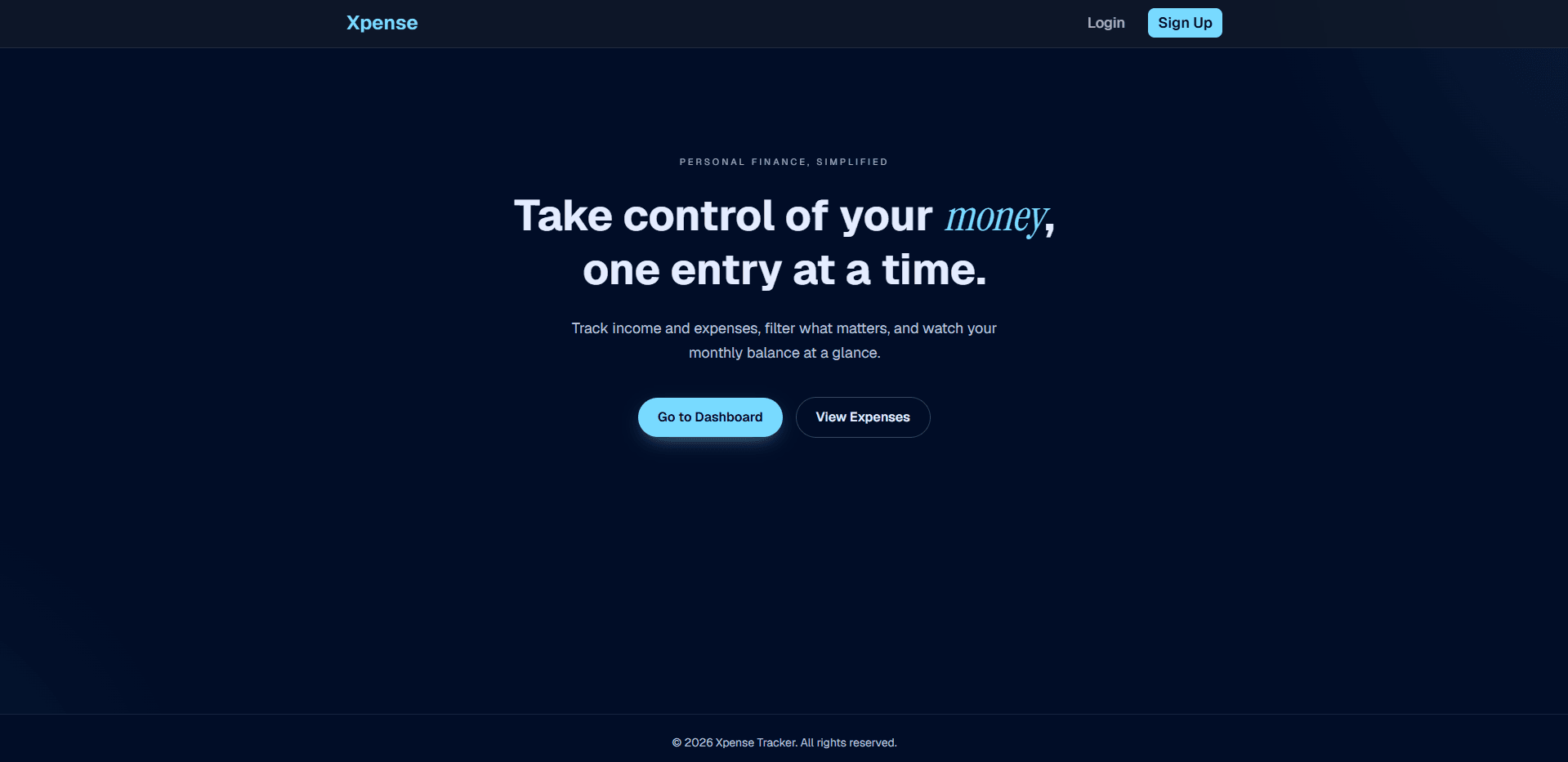 Screenshot of Xpense